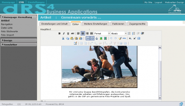 dRS4 Verwaltung - Screenshot