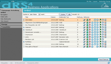dRS4 Verwaltung - Screenshot